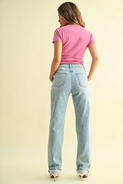 Just Black Denim - High Rise Straight | Light Denim