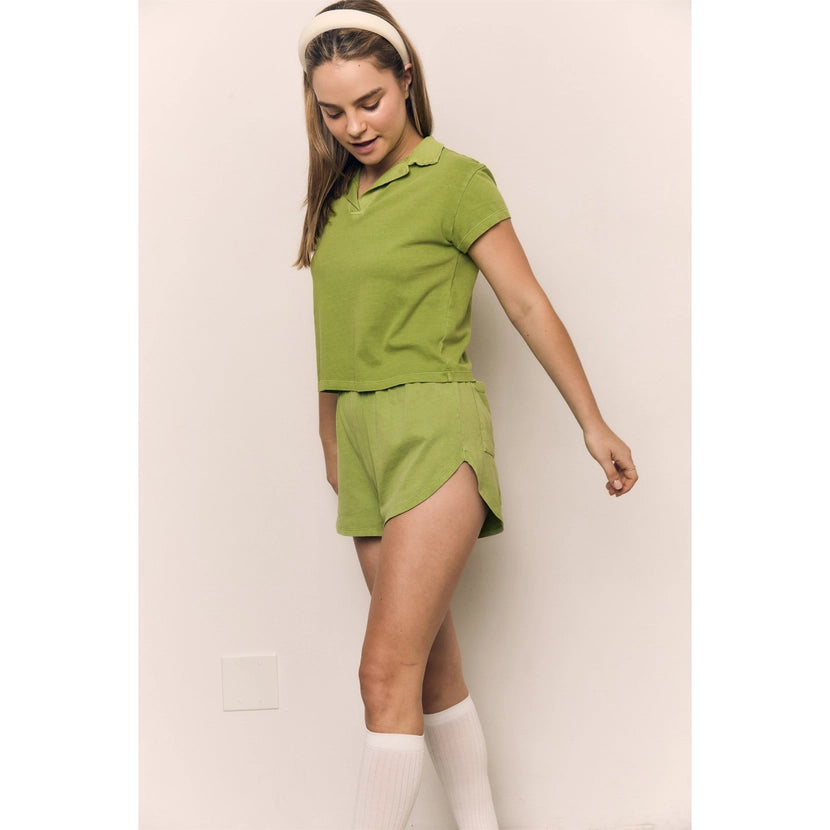 Blank Lab - Cotton Jersey Collar Tee | Peridot