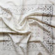 Eco Raw Studio - Classic Print Naturally Dyed Bandana | Cream with Black Ink