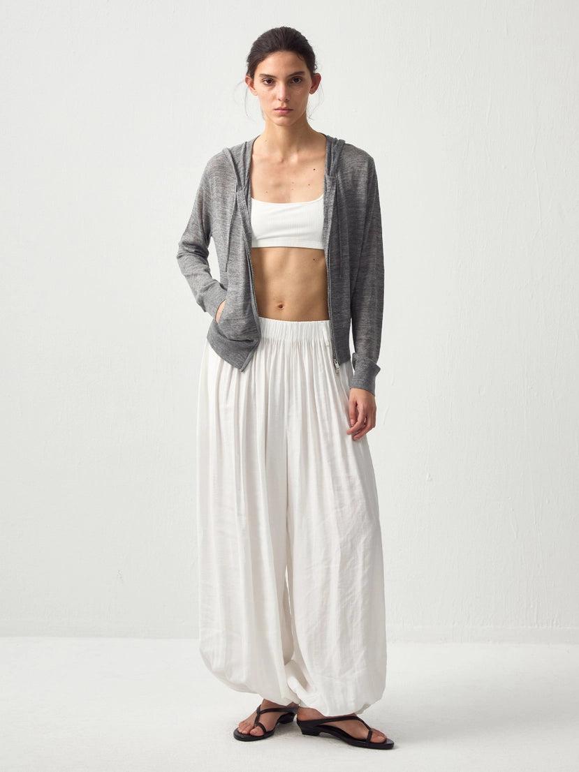 CUBIC - Pleated Lantern Pants | White