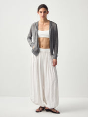 CUBIC - Pleated Lantern Pants | White