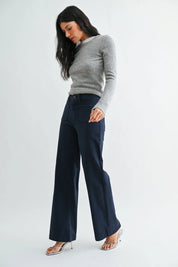 Just Black Denim - Mini Patch Pocket Wide Leg | Navy