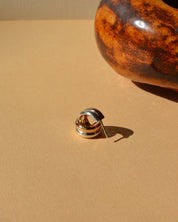 Gem & Blue -  Mixed Metal Hoops