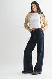 Just Black Denim - High Rise Full Length Straight | Sup (Dark Denim)