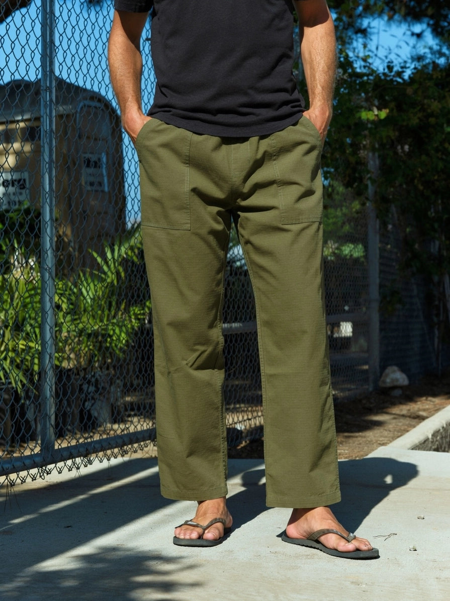 Mollusk - Drawstring Salvador Pants | Mash Green Ripstop