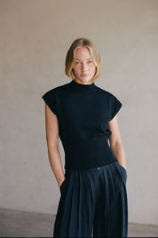 a.ren - Claudine Sweater Top | Black