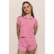 Blank Lab - Cotton Jersey Collar Tee | Pink