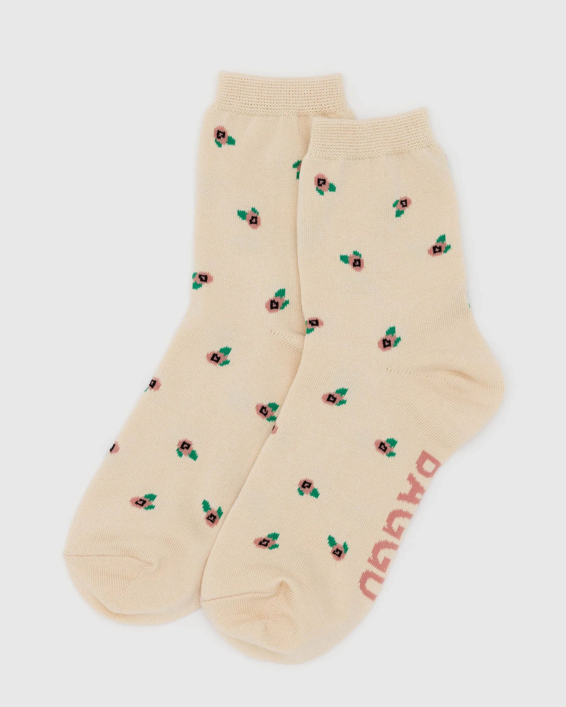 Baggu - Crew Sock | Cream Rosette