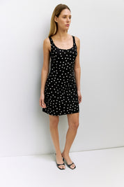 Mod Ref - The Kelly Dress | Black-White Dot