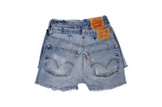 Sun's Out - Mid-Rise Upcycled Denim Straight-Cut Shorts