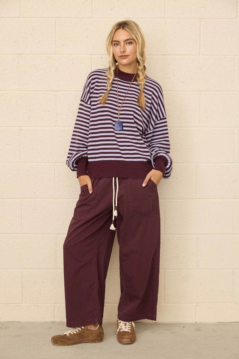Dottie Dottié Garage - Mock Neck Sweater | Eggplant