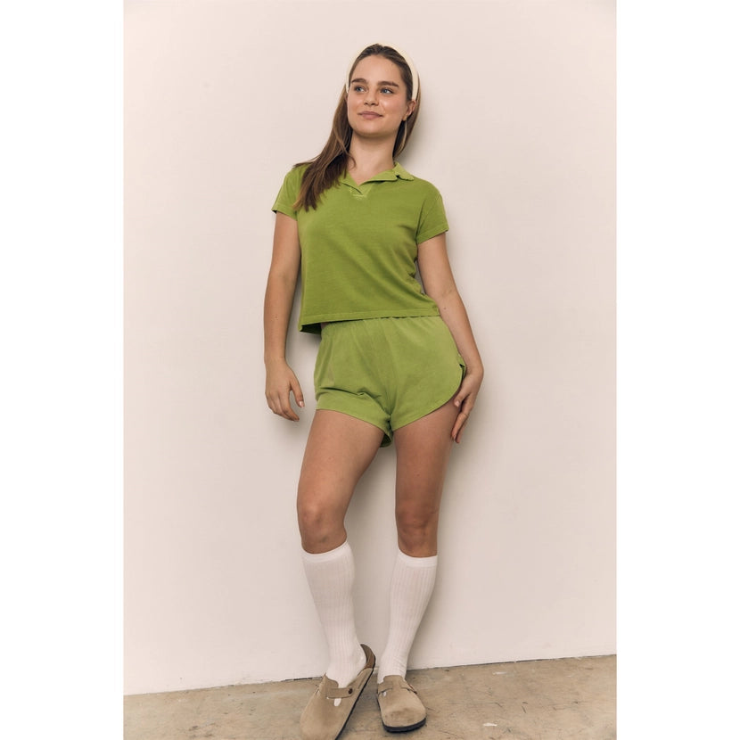 Blank Lab - Cotton Jersey Dolphin Short | Peridot