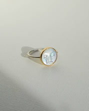Gem & Blue - Pearl Moon Ring | Size 8