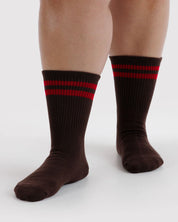 Baggu - Ribbed Sock | Coffee Stripe