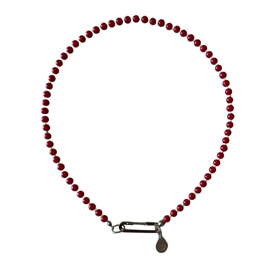 CÉLAÉL - Red Coated Glass Bead Necklace