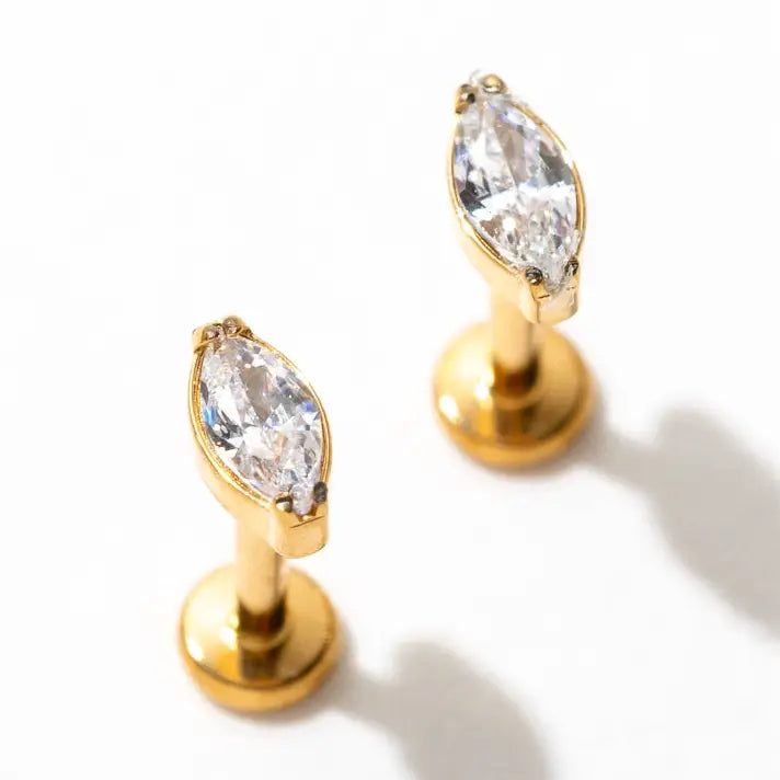 Larissa Loden - Marquise Flat Back Stud Earrings