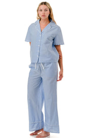 Scalloped Stripe Pant Set | Blue