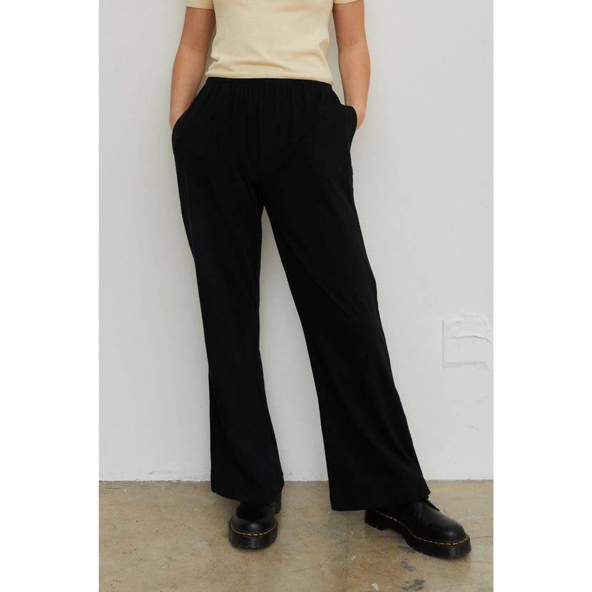 Blank Lab - Washed Cotton Straight Pants | Black