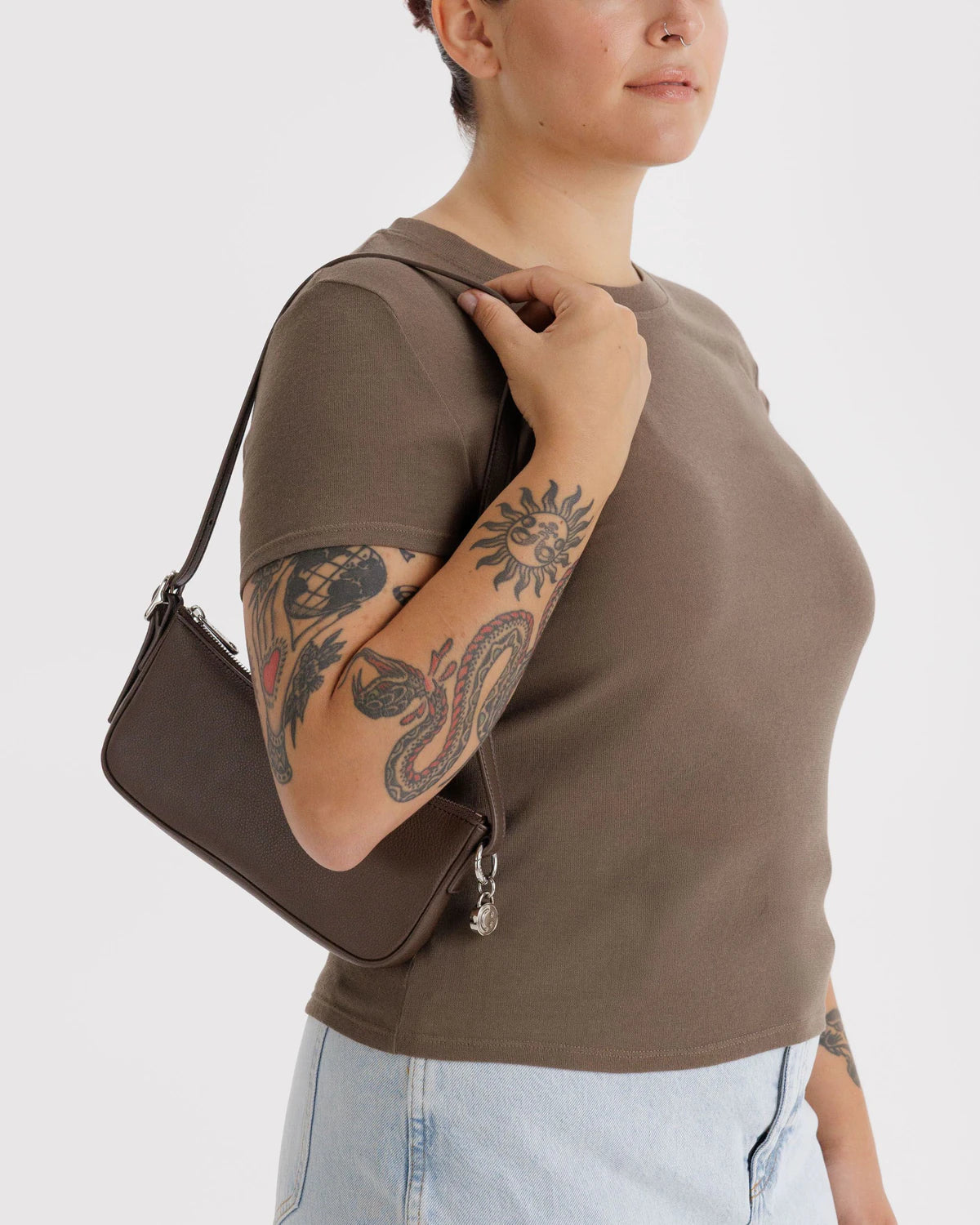 Baggu - Recycled Leather Pochette | Brown