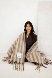 Arctic Fox & Co. - The Wool Stripe Throw | Burnt Umber Stripe