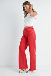 Just Black Denim - Relaxed Wide Leg | Vintage Red