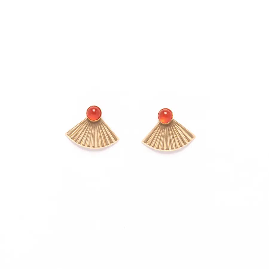 Michelle Starbuck - Carnelian Mini Pleat Jacket Earrings