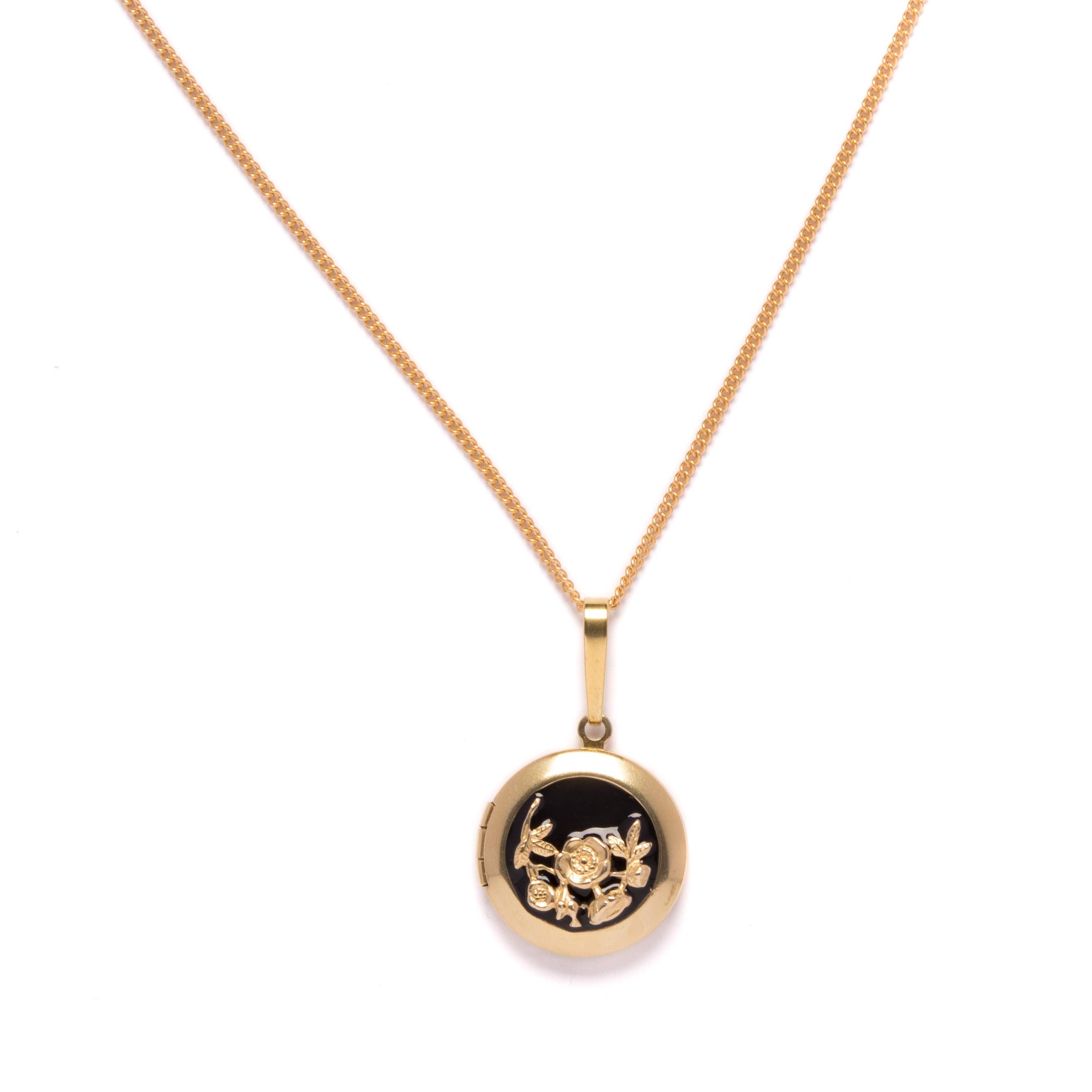 Michelle Starbuck Designs - Poppy Locket Necklace- Black: 20"
