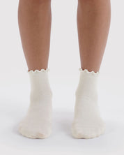 Baggu - Lettuce Edge Sock Set of 2 | White