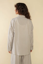 NLT - Delano Striped Oversized Button Down Shirt | Olive & Ivory