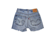 Sun's Out - Mid-Rise Upcycled Denim Straight-Cut Shorts