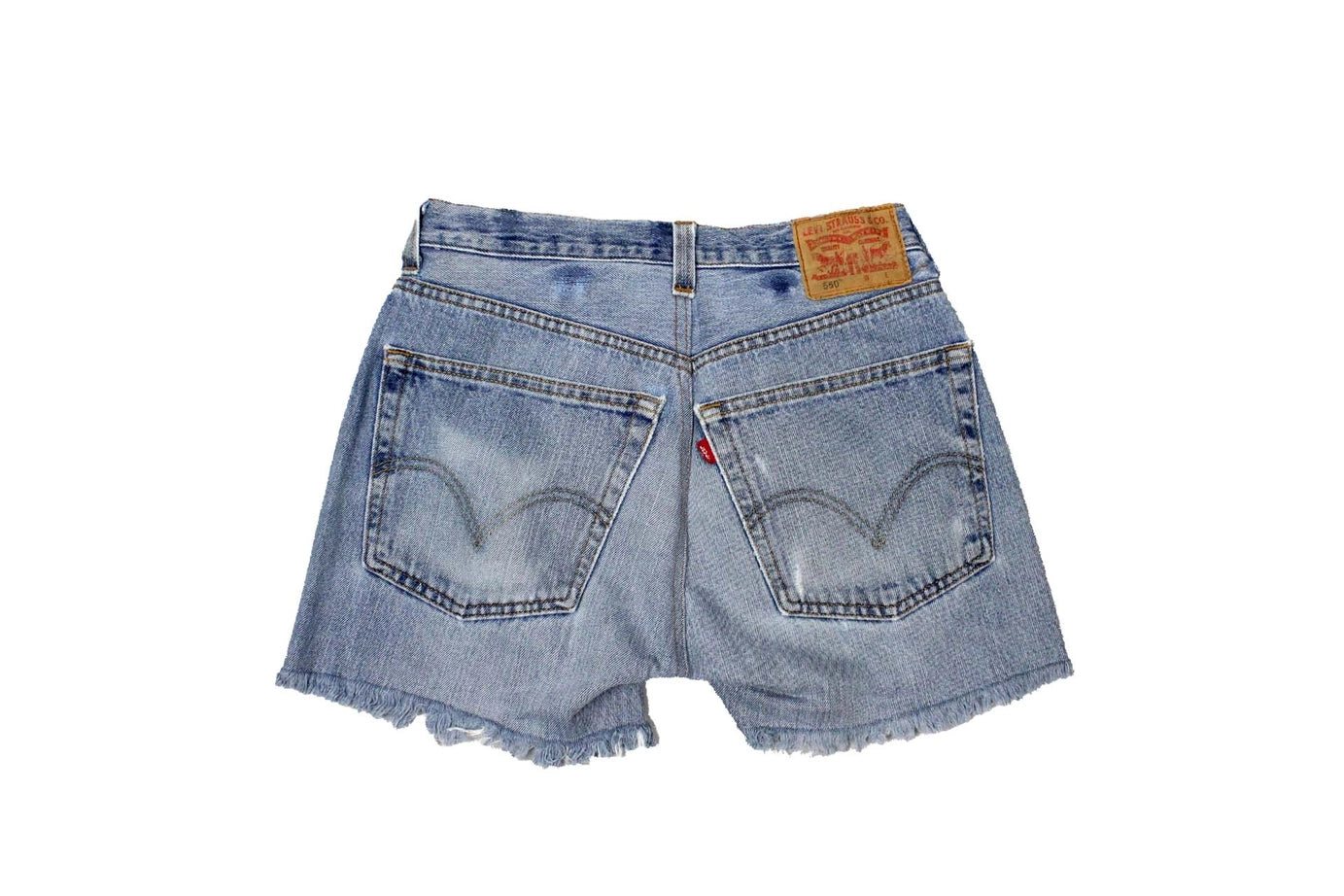 Sun's Out - Mid-Rise Upcycled Denim Straight-Cut Shorts