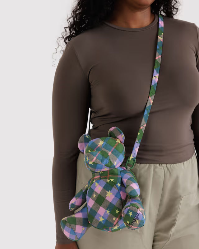 Baggu - Bear Bag | Green Star Plaid