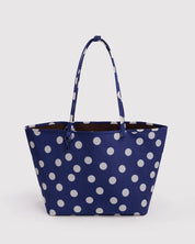 Baggu - Large Nylon Reversible Tote | Navy Polka Dot Mix