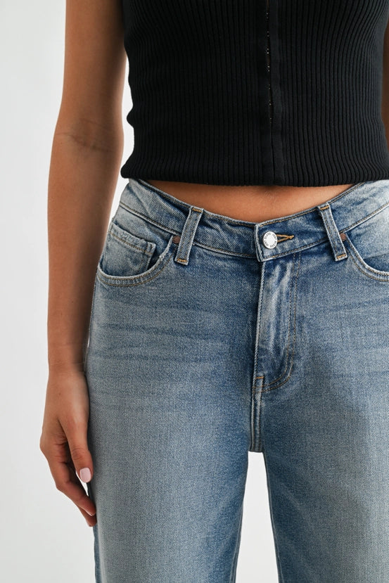 Just Black Denim - V-Waist Straight Leg Denim | Light Denim