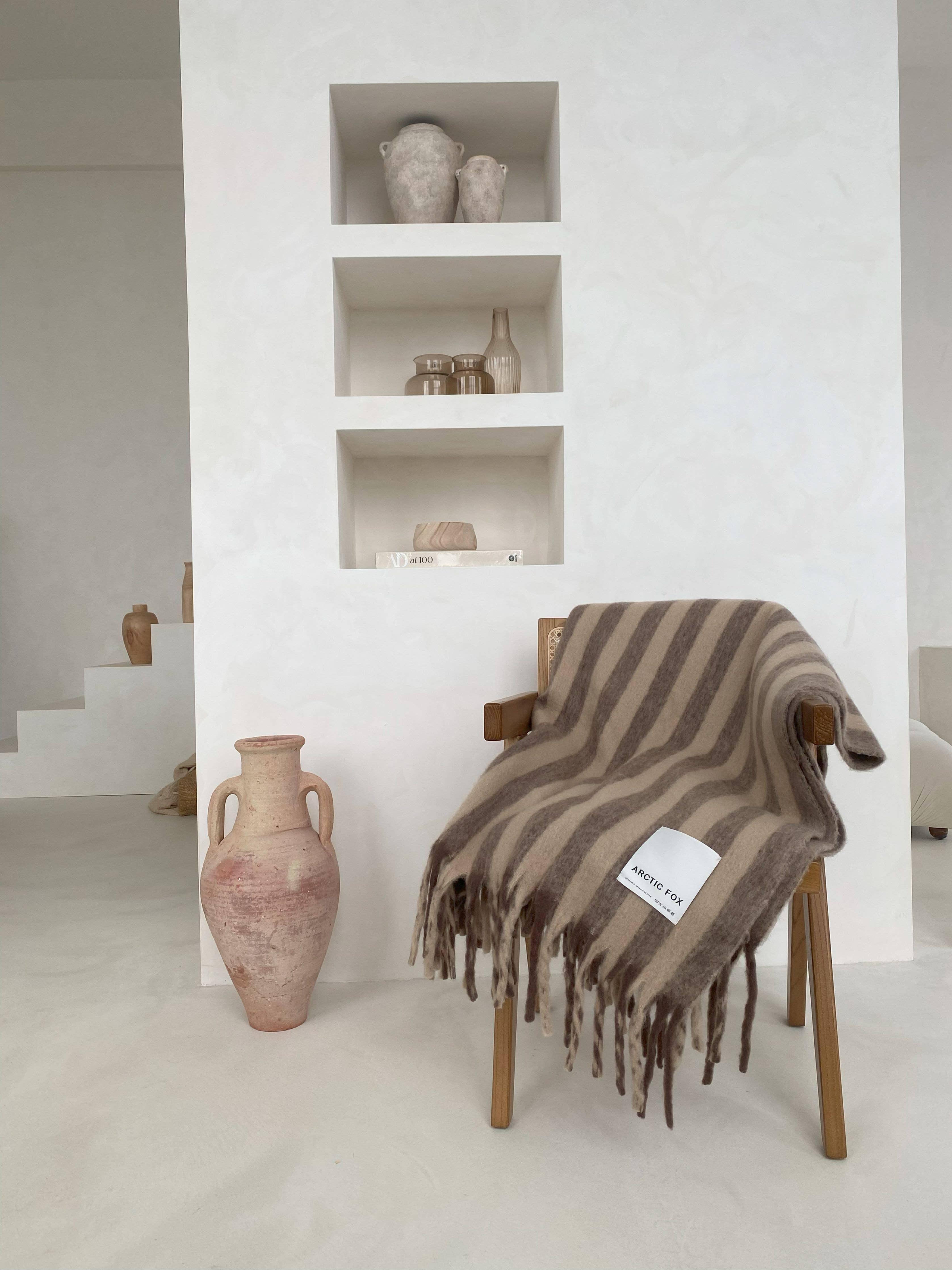 Arctic Fox & Co. - The Wool Stripe Throw | Burnt Umber Stripe