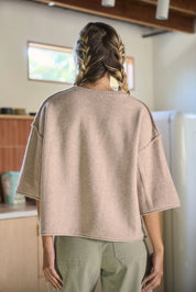 Dottie Dottié Garage - Oversized Short Sleeve Knit Sweater | Beige