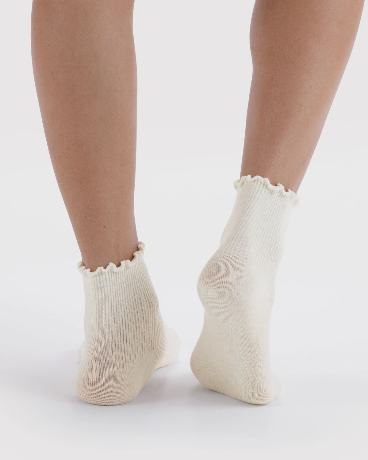 Baggu - Lettuce Edge Sock Set of 2 | White