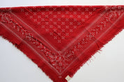 Eco Raw Studio - Classic Print Naturally Dyed Bandana | Poppy Red with White Ink