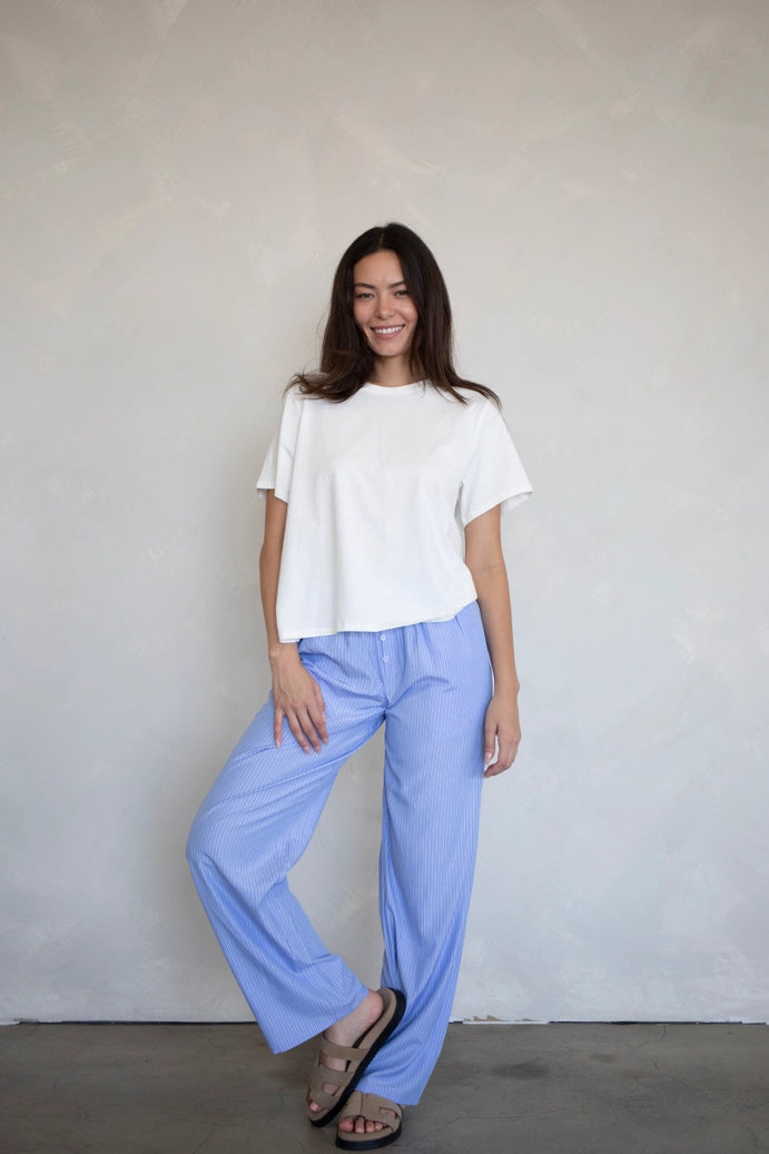 Things Between - Striped Boxer Pants | Light Blue