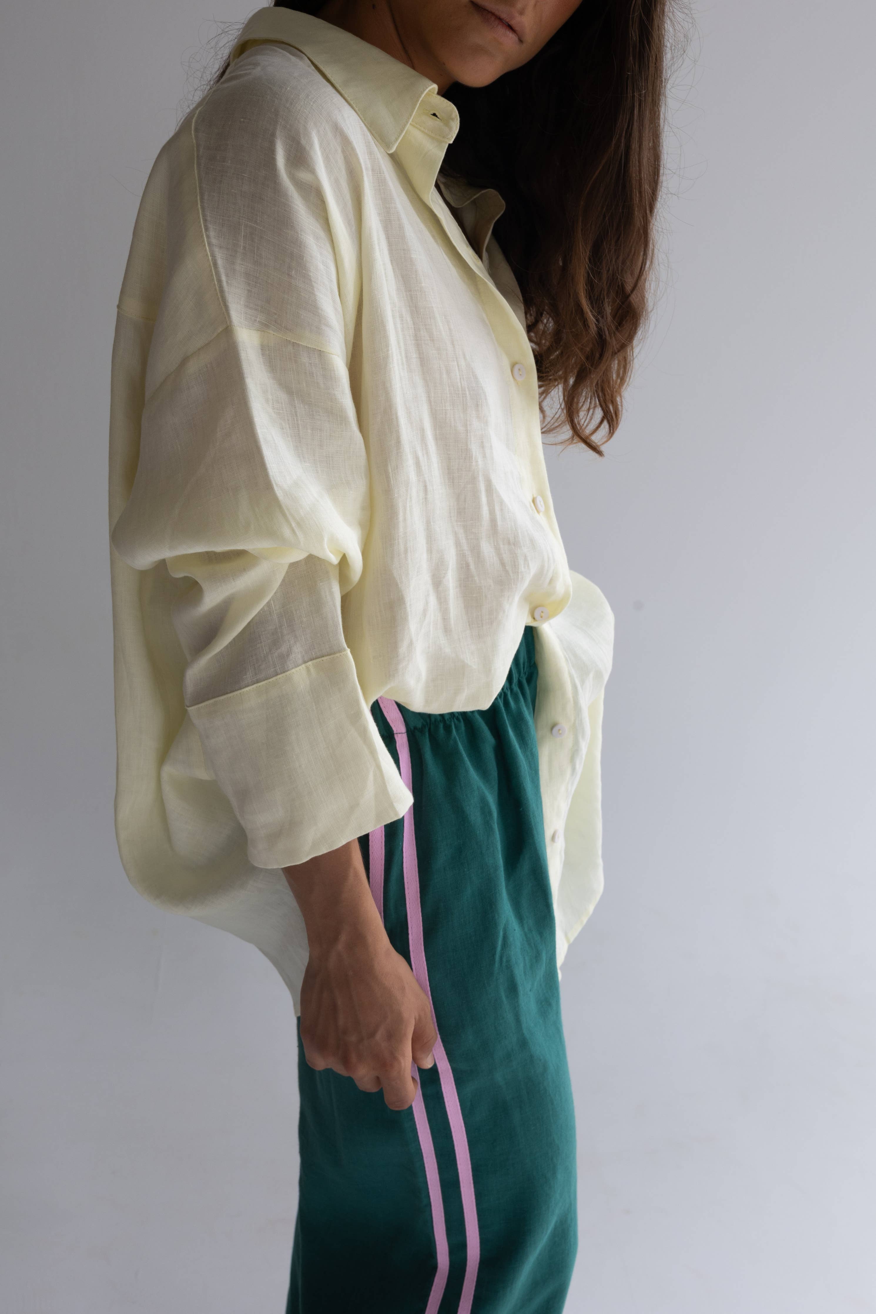 LOCOLINEN - Linen Pant | Bottle Green