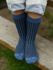 Mollusk - Two Tone Rib Sock | Black/Blue