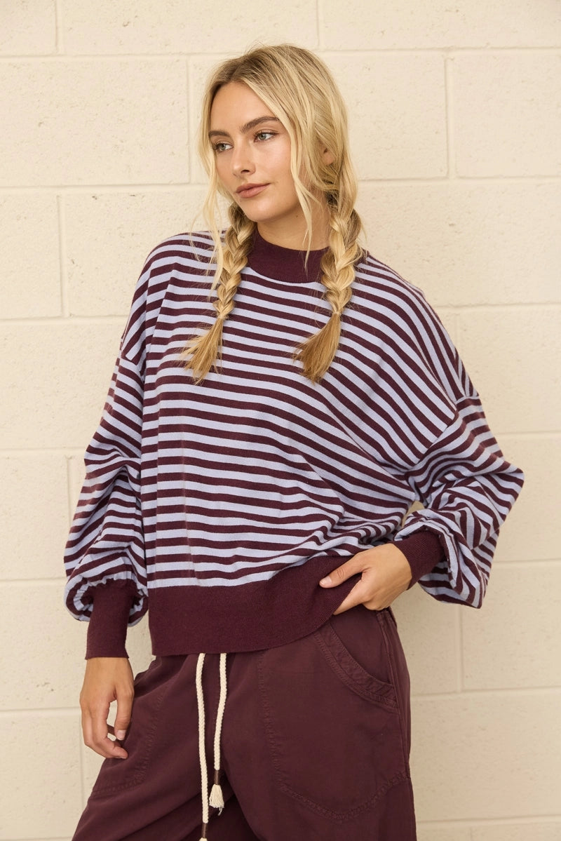 Dottie Dottié Garage - Mock Neck Sweater | Eggplant