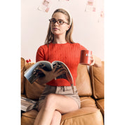 Blank Lab - Short Sleeve Cable Sweater | Red