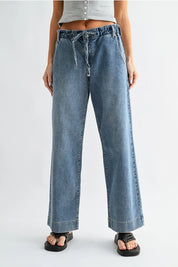 Just Black Denim - Pull On Drawstring Wide Leg | Light Denim