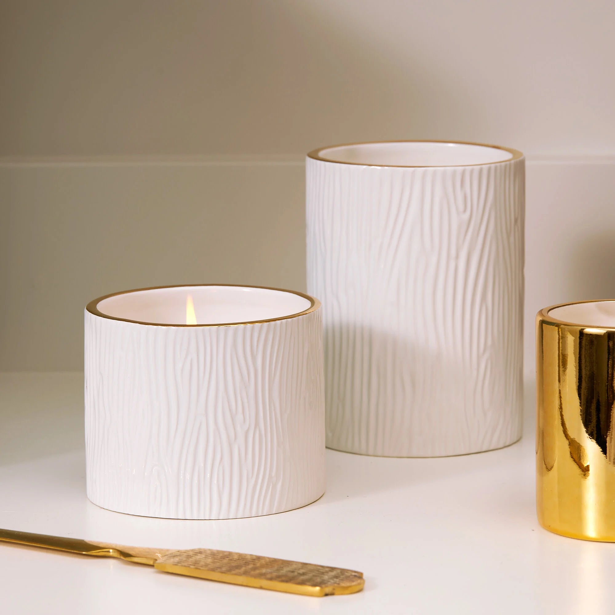 Frasier Fir - Gilded Ceramic Poured Candle | Medium