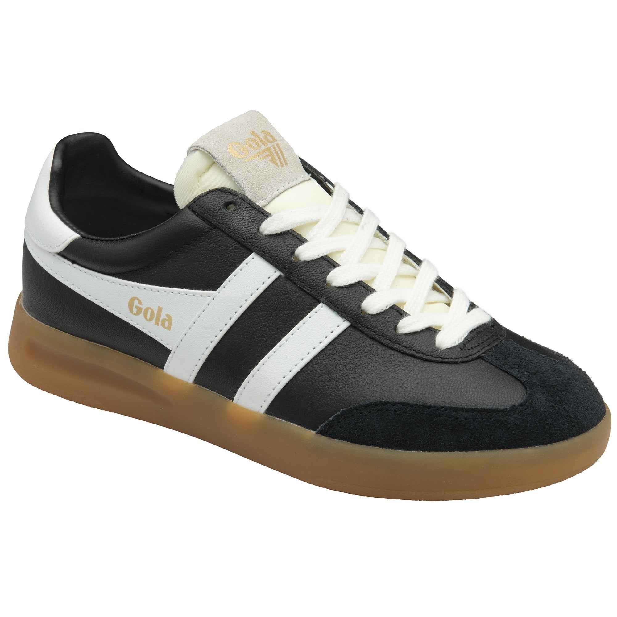 Gola - Cyclone Leather Sneakers | Black/White/Gum