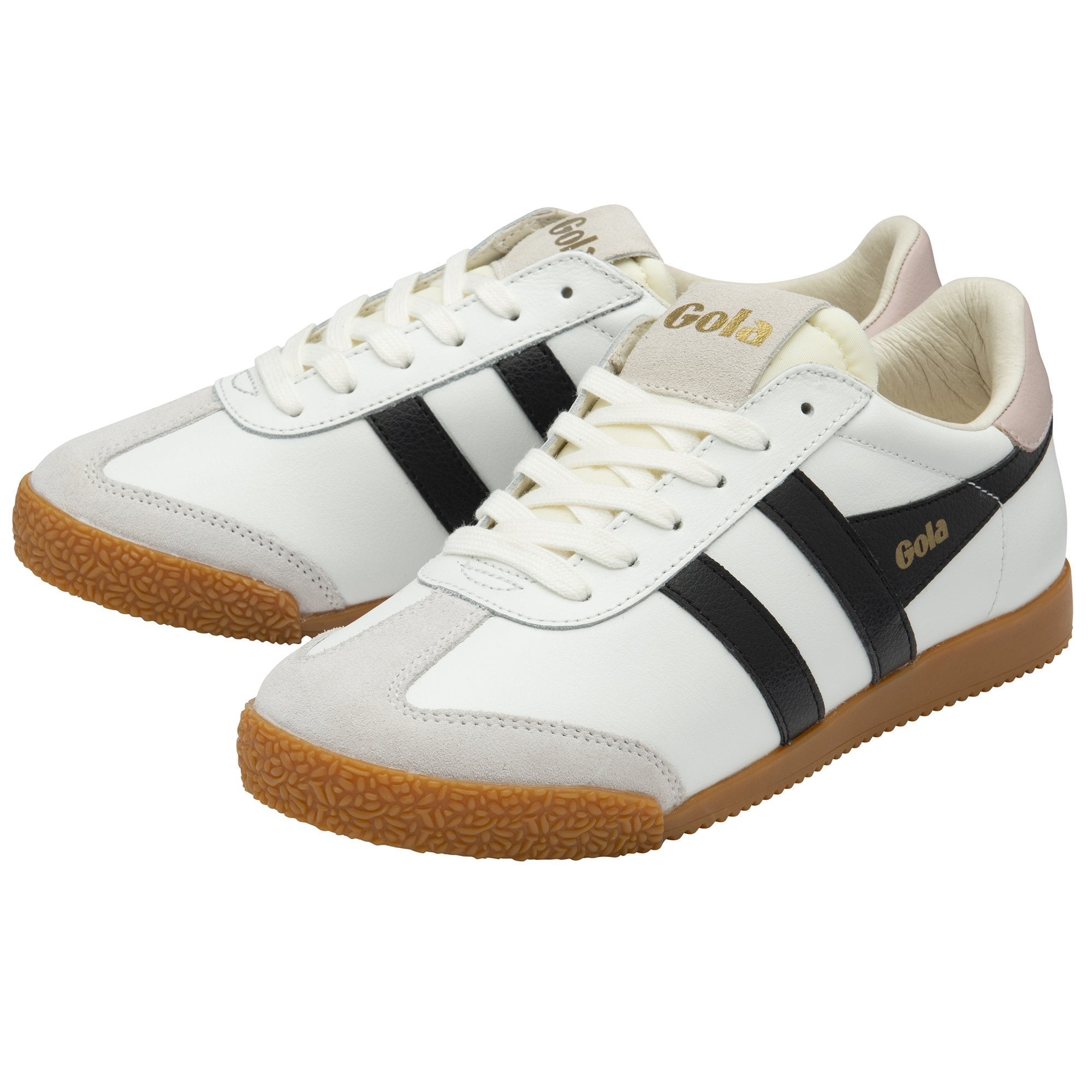 Gola - Elan Leather Sneakers | White/Black/Chalk Pink