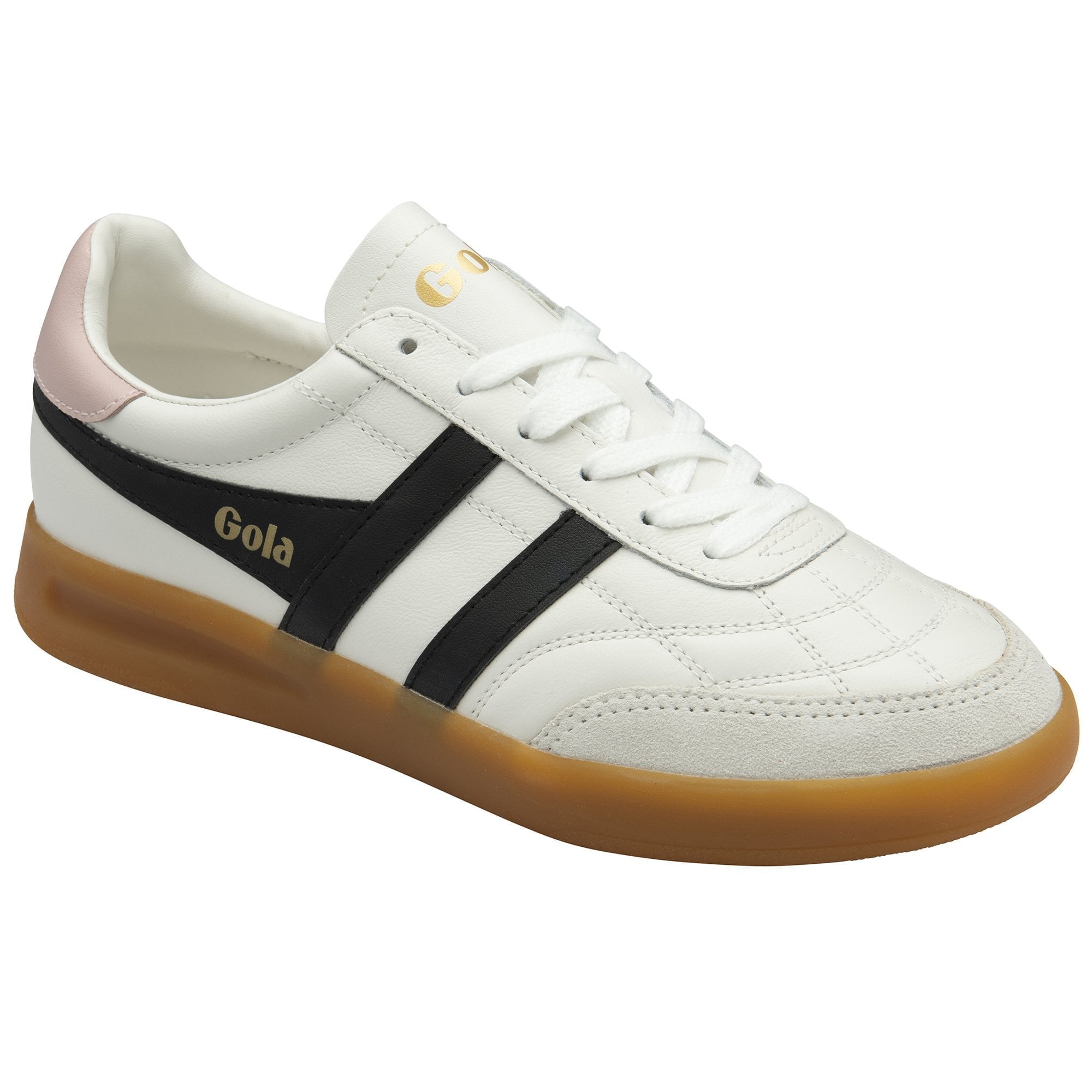 Gola - Stadia Leather Sneakers | White/Black/Chalk Pink/Gum