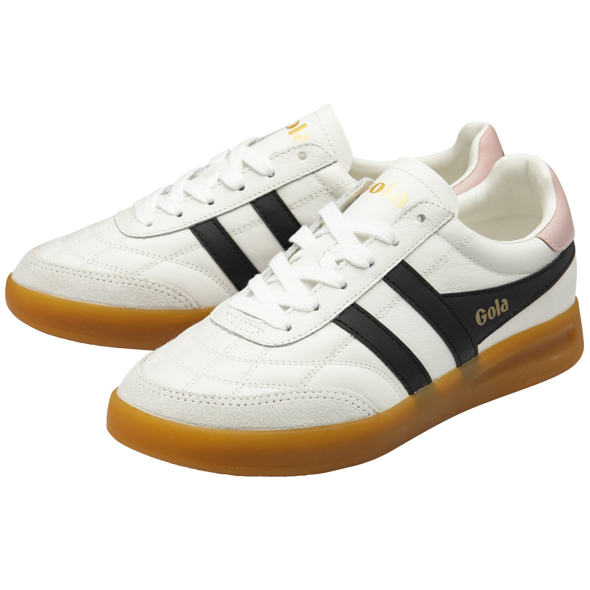 Gola - Stadia Leather Sneakers | White/Black/Chalk Pink/Gum