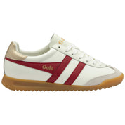 Gola - Torpedo Leather Sneakers | Off White/Deep Red/Gold